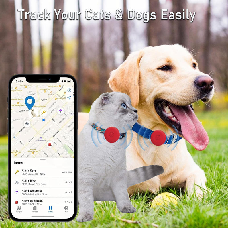 Airtag Dog Collar Holder Waterproof, Hidden Silicone Waterproof Airtag Case for Pet Cat Dog GPS Tracker, Anti-Lost Waterproof Airtag Holders Compatible with Apple AirTag for Dog Cat Collar (Red) Red M(0.48-0.87'') - BeesActive Australia