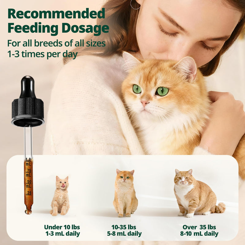 18-in-1 Liquid Multivitamin, Taurine & Lysine for Cats, Cat Liquid Vitamin, Senior & Picky Cats, Supports Immune, Skin & Coat, Energy & Overall Wellness, Chicken Flavor, 2 fl oz