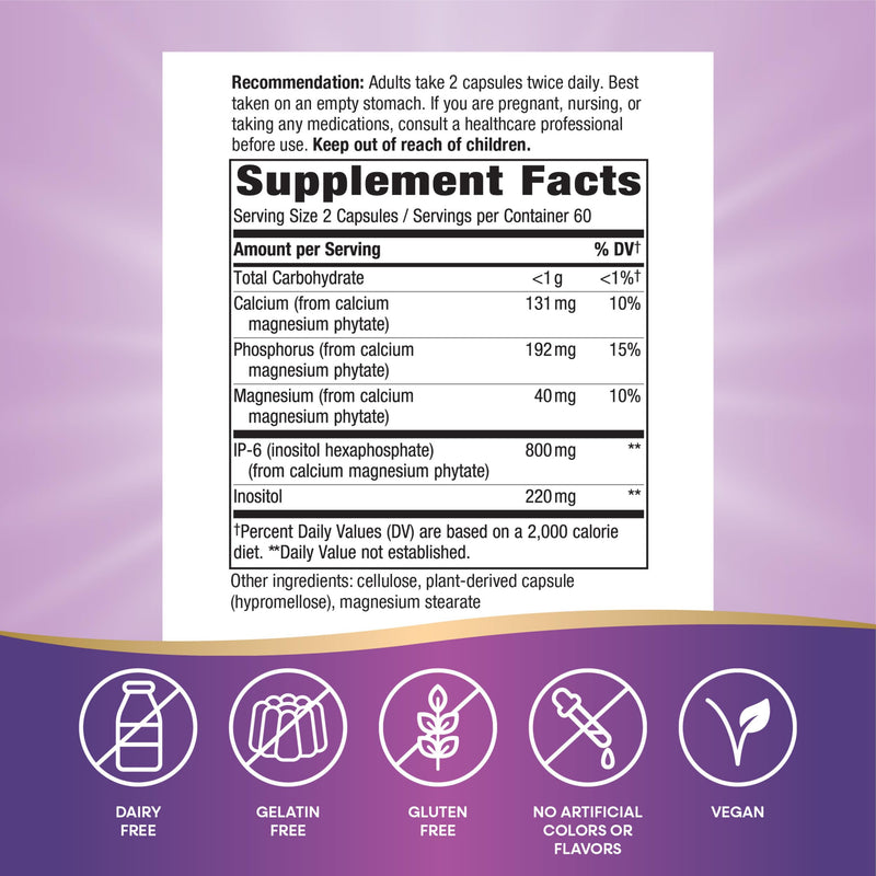 Nature's Way Cell Forté IP-6 & Inositol, Immune System Support*, 120 ct | IP-6 & inositol supplement featuring Calcium, Phosphorus, and Magnesium; Vegan; Free From Gluten, Dairy, Wheat, and Soy 120 Count (Pack of 1)