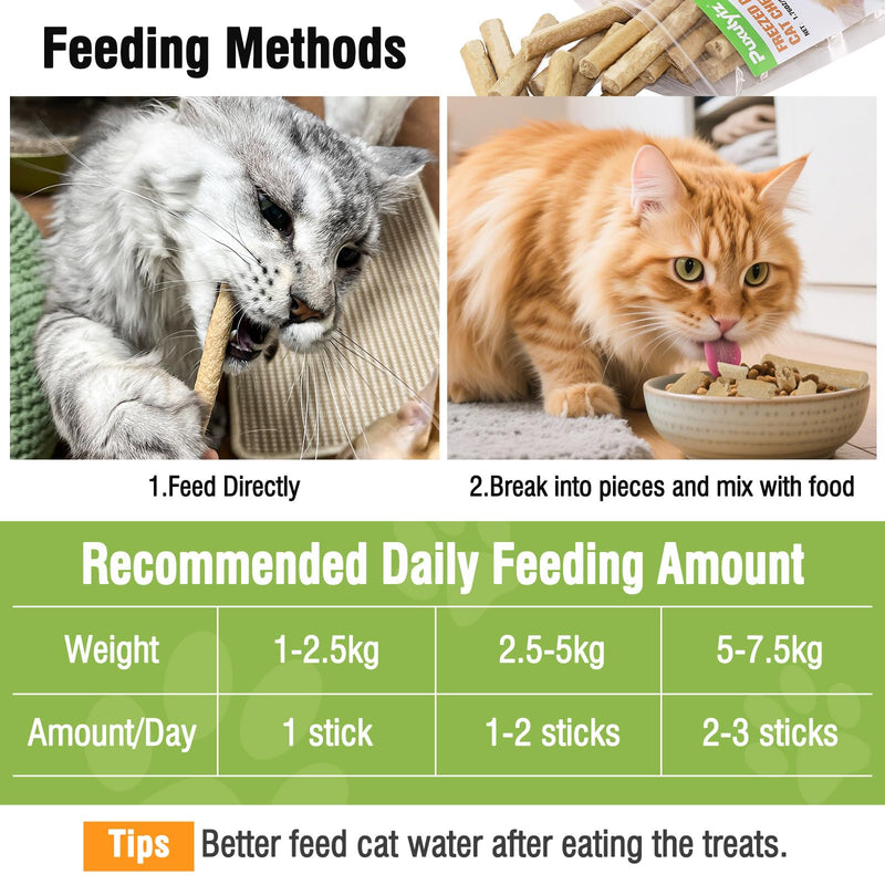 3.52oz/100g Freezed Dried Cat Chew Sticks, Cat Dental Treats for Freshens Breath and Controls Tartar, Feline Teething Sticks 100g-Chicken