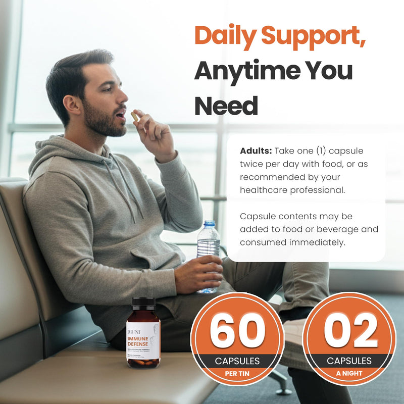 IMUNI Allergy Support & Immune Defense | Quercetin Supplement | Seasonal Allergy Support | Supports Histamine Balance | Daily Immune Support | Vitamin C, Zinc & Herbal Formula | 60 Vegan Capsules