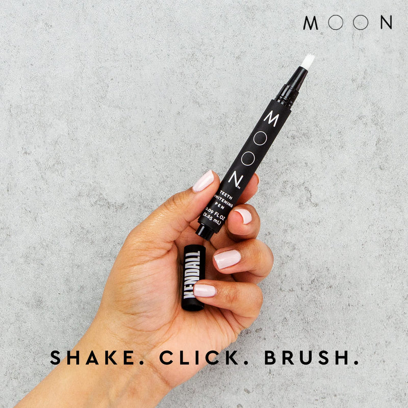 MOON Teeth Whitening Pen, Elixir III by Kendall Jenner, Brush Every Tooth White, On-The-Go Whitener for A Brighter Smile, Gentle on Sensitive Teeth, 30+ Uses, Vegan, Vanilla Mint Flavor - BeesActive Australia
