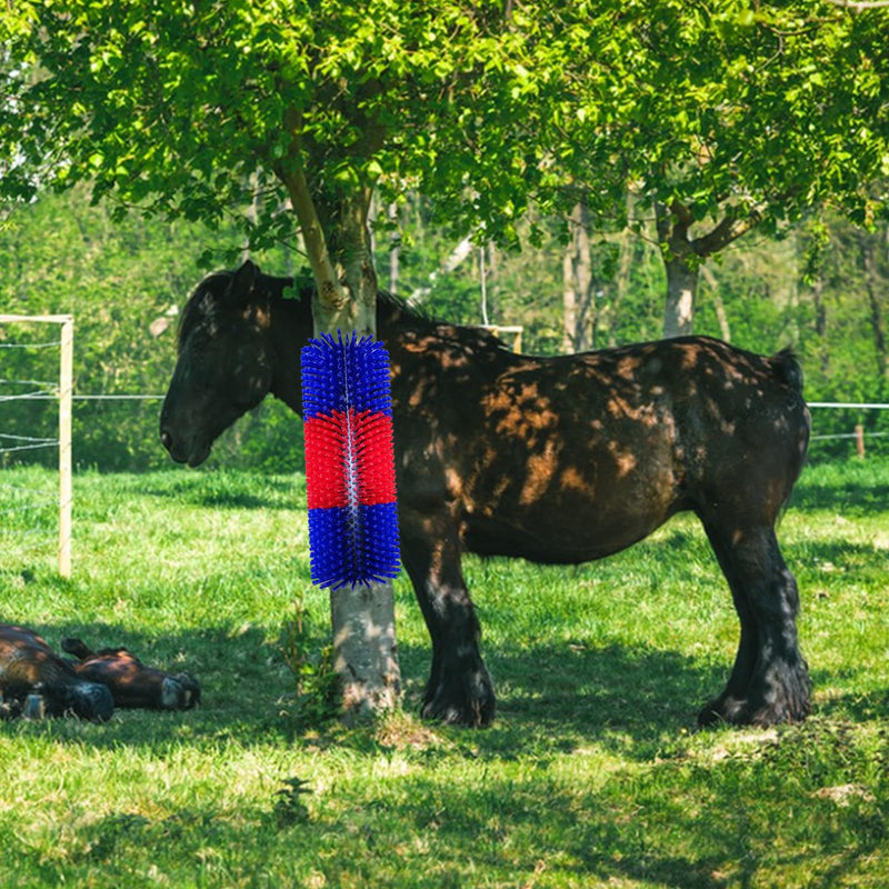 Scratching brush for horse cow, semi-round horse brushes 40cm cow brush universal scratching brush nylon scratching mat massage brushes for sheep horse cow hippopotamus, red blue - BeesActive Australia