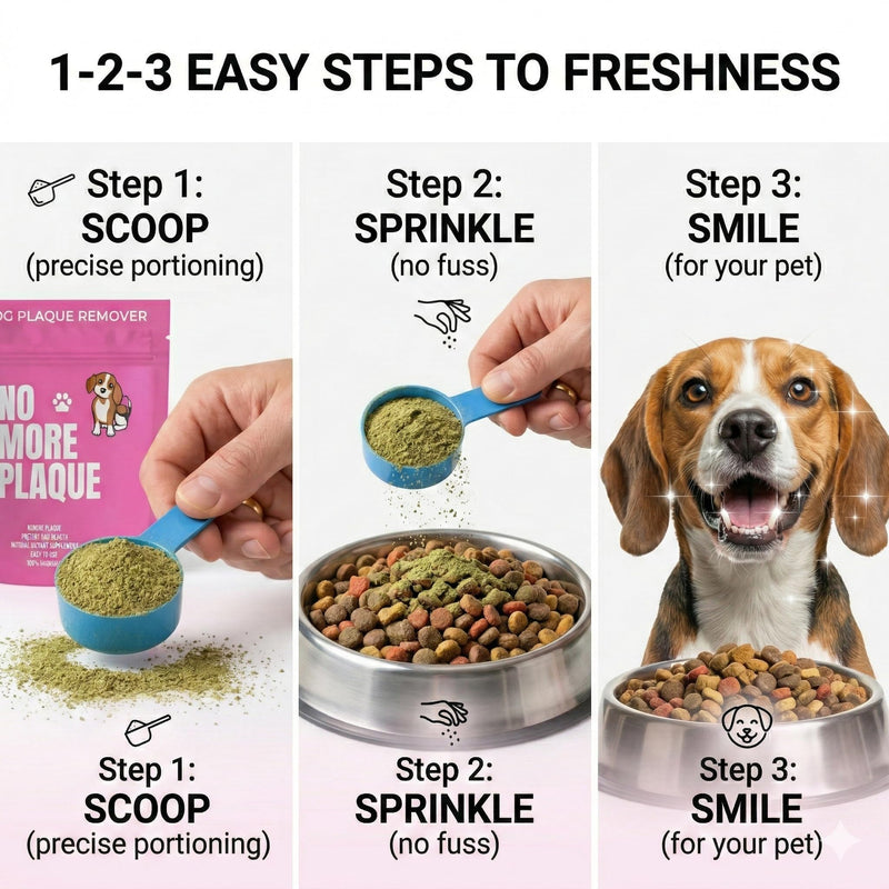 Dog Dental Powder for Teeth Cleaning & Plaque Removal – Fresh Breath Support, Natural Seaweed Formula – No Brushing Dog Tooth Powder – 2 x 100g 200g