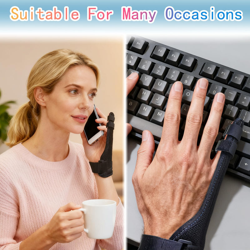 Pinky Finger Splint Left Hand - Support Brace for Right Hand, Broken & Tendonitis Relief Stabilizer(1 Pcs) Black