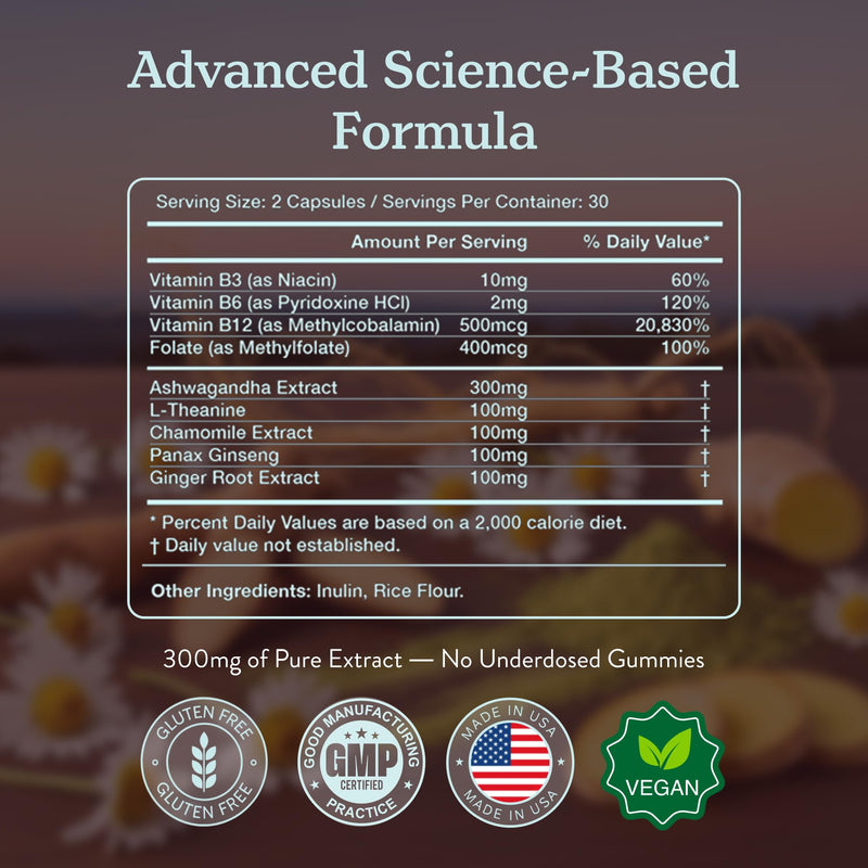 More. Longevity & Wellbeing Chill Pill Mood Support Supplement, Ashwagandha Supplements with Adaptogens, Antioxidants, Amino Acids & Plant Extracts for Stress Support & Digestion, Made in USA, 60 Caps