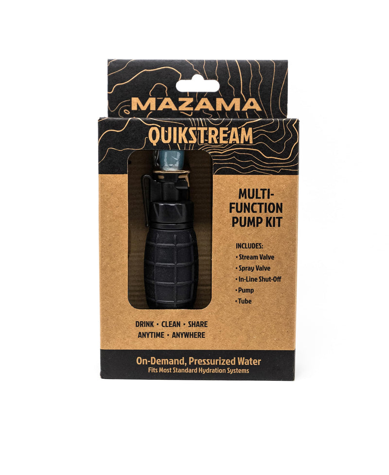 QuikStream Multi-Function Hydration Pump Kit – Pressurized Water System for Sharing, Cleaning & Cooling. Rinse Gear, Dishes, Pets, Sand & More. Fits Most Reservoirs. Squirt or Spray on Demand!