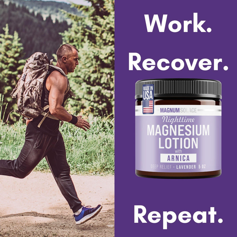 Magnum Solace Nighttime Magnesium Lotion with Arnica – Highly Concentrated Magnesium for Muscles & Joints – Apply to Legs or Feet Before Bed – Skin-Friendly - BeesActive Australia