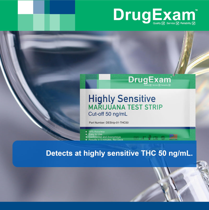 5 Pack - DrugExam Made in USA Highly Sensitive Marijuana THC Testing Drug Test Strip Kit - Drug Test with 50 ng/mL Cutoff Level for Detecting Any Form of THC in Urine up to 35 Days. Urine Test Strips - BeesActive Australia