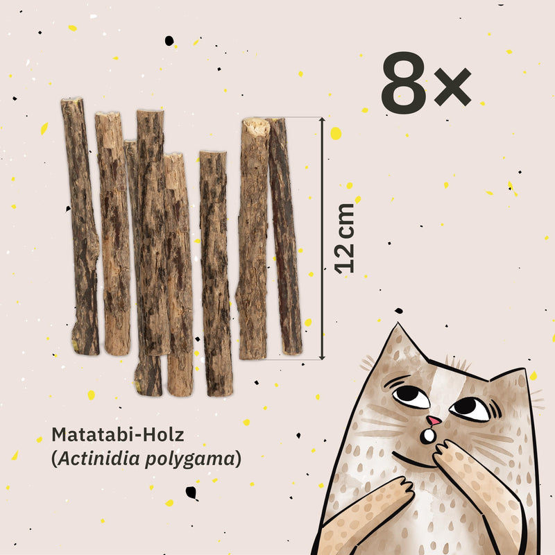 Matatabi Stick Cat: 8 Matatabi Sticks for Cats Dental Care - Wooden Cat Toys for Bad Breath - Cat Chew Toys - Natural Toys for Cats - Cat Sticks - Inovida Cat Accessories - BeesActive Australia