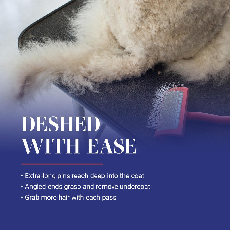 Chris Christensen Big G Dog Slicker Brush for Dogs (Goldendoodles, Labradoodles, Poodles), Groom Like a Professional, Fluff Detangle Style, Saves Time Energy, Coral, Large - BeesActive Australia