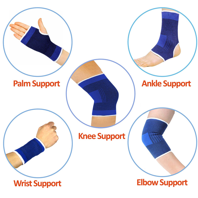 BNYD 10-Piece Compression Support Brace Set for Knee, Elbow, Wrist, Palm & Ankle — Full Body Pain Relief, Sports Injury Protection, Joint & Muscle Support for Men & Women (5 Pairs) - BeesActive Australia