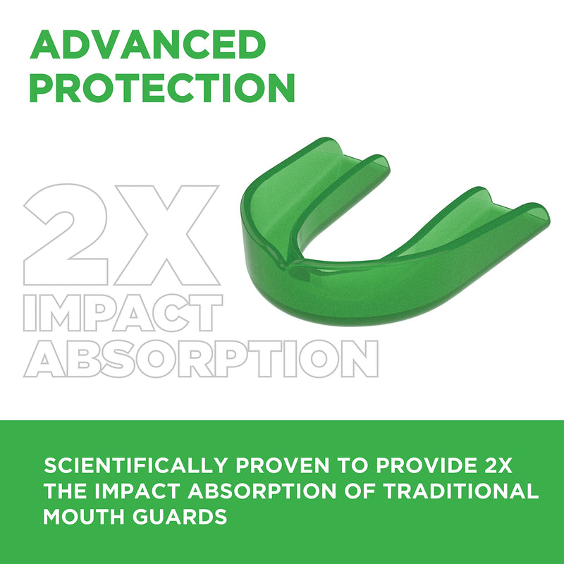 Delta Dental Athletic Sports Mouth Guard - ADA Accepted - 2X the Impact Absorption of Traditional mouthguards for Contact Sports - Works with Braces (Adult, Clear) 2 Pack Adult - BeesActive Australia