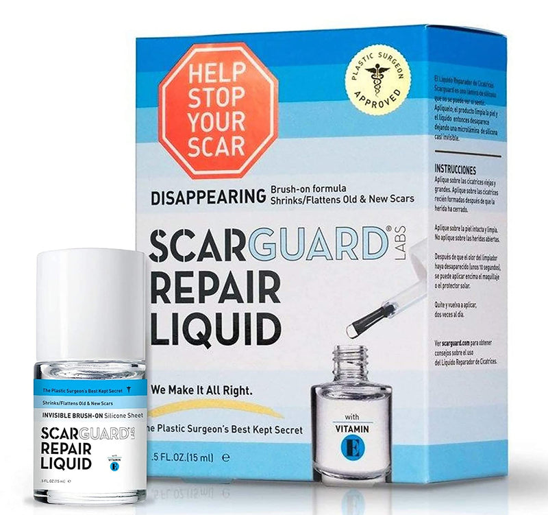 Scarguard - Invisible Brush-On Silicone Sheet with Vitamin E - Scar Removal for Keloids, Burn Scars, Surgery Scars, Stitches, Cuts - No Ugly Scar Sheets, Cream or Messy Scar Gel Needed - BeesActive Australia