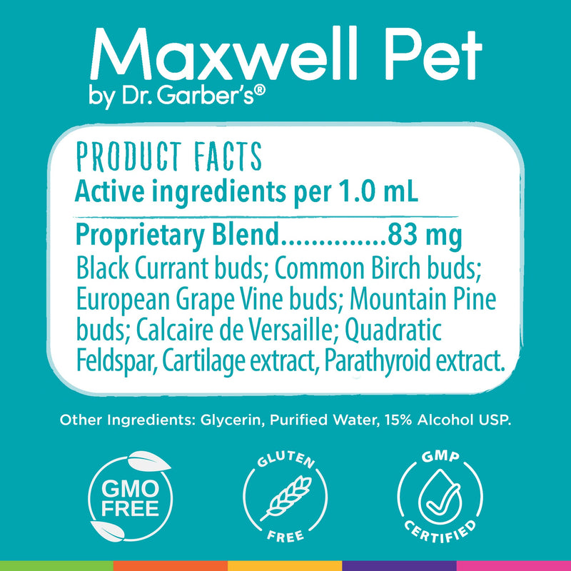 MaxWell Pet by Dr.Garber – Hip & Joint for Dogs - The First Natural Biotherapy Supplement Drops to Support and Restore Hip & Joint Health, Repair and Ease Hip & Joint Pain, & Improve Mobility – 90ml - BeesActive Australia