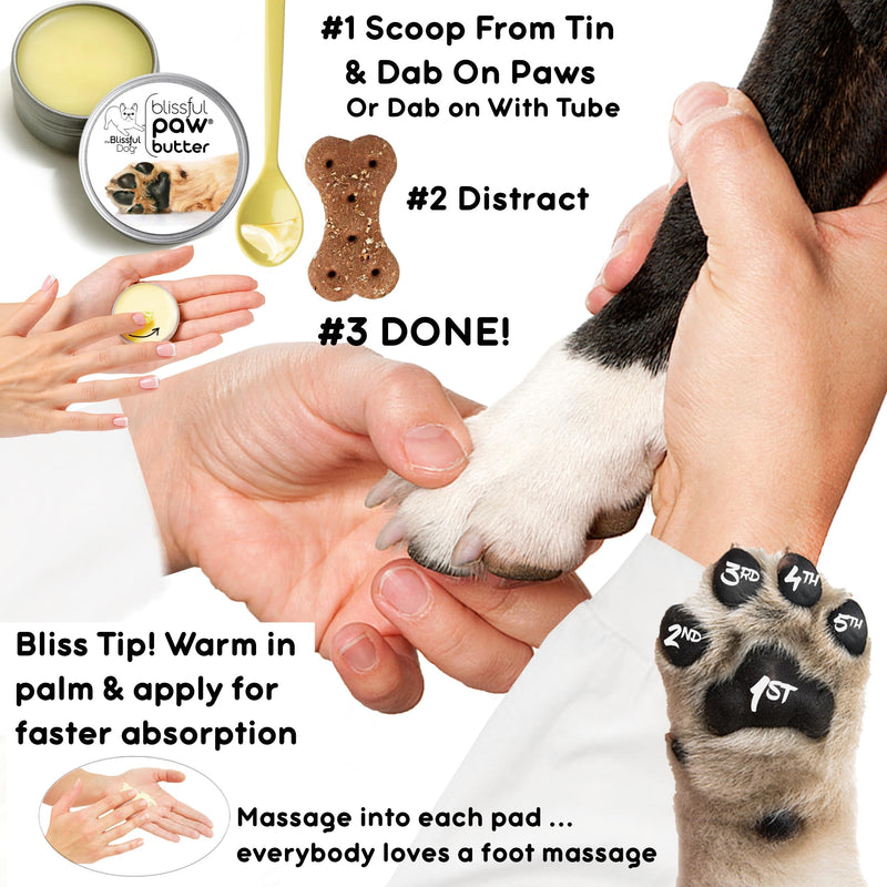 The Blissful Dog Paw Butter, Moisturizer for Dry Paw Pads, Softens and Protects a Rough Paw in Winter, Versatile, Lick-Safe Dog Paw Pad Balm, 1 oz. - PawsPlanet Australia
