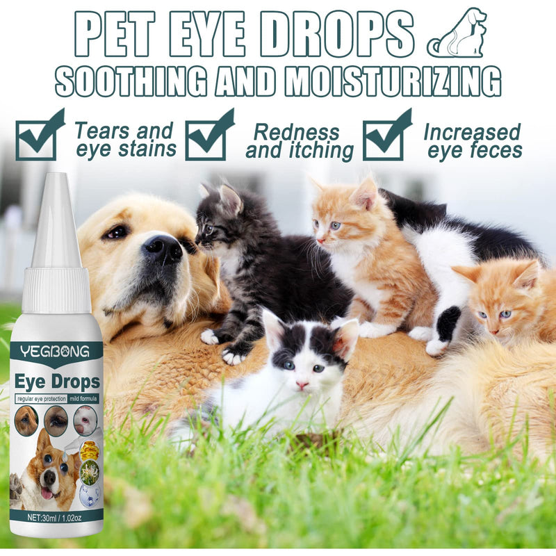 Ellisalano Pet Eye Drops for Cats and Dogs to Remove Tear Stains to Relieve Itchy Eyes Gentle Cleansing Drops (30ML) 30ML - BeesActive Australia