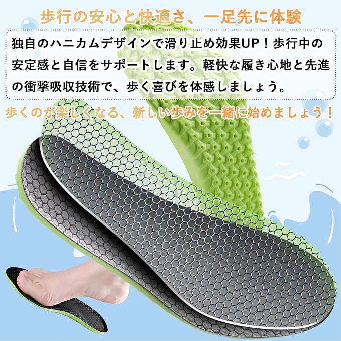 Sunhel Insole, Shock Absorption, Standing Work, Sports, Arch Support, Next-to-Fit Shoes, Men's, Women's, High Resilience, Breathable, Adjustable Size, Ultra Lightweight, Sole (Black, 10.2 - 10.4 - BeesActive Australia