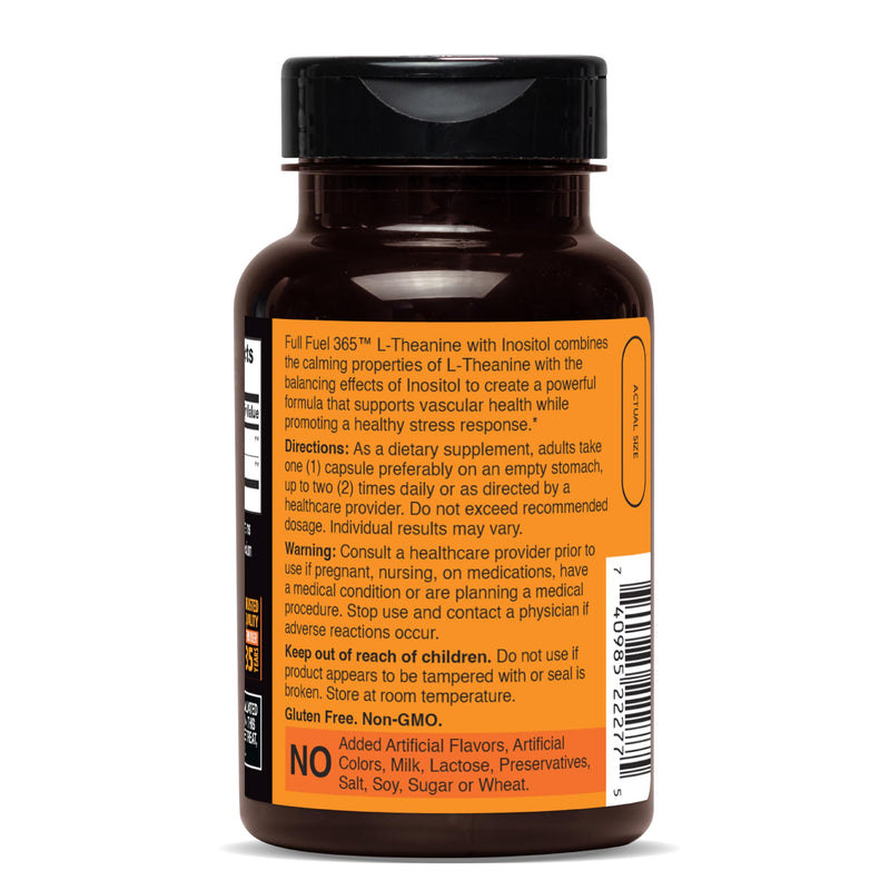 21st Century L-Theanine 200mg with Inositol, 120 Vegan Capsules, Calm Focus | 200mg L-Theanine + 100mg Inositol. Supports calm focus & a healthy stress response. Non-GMO, gluten free, vegan caps