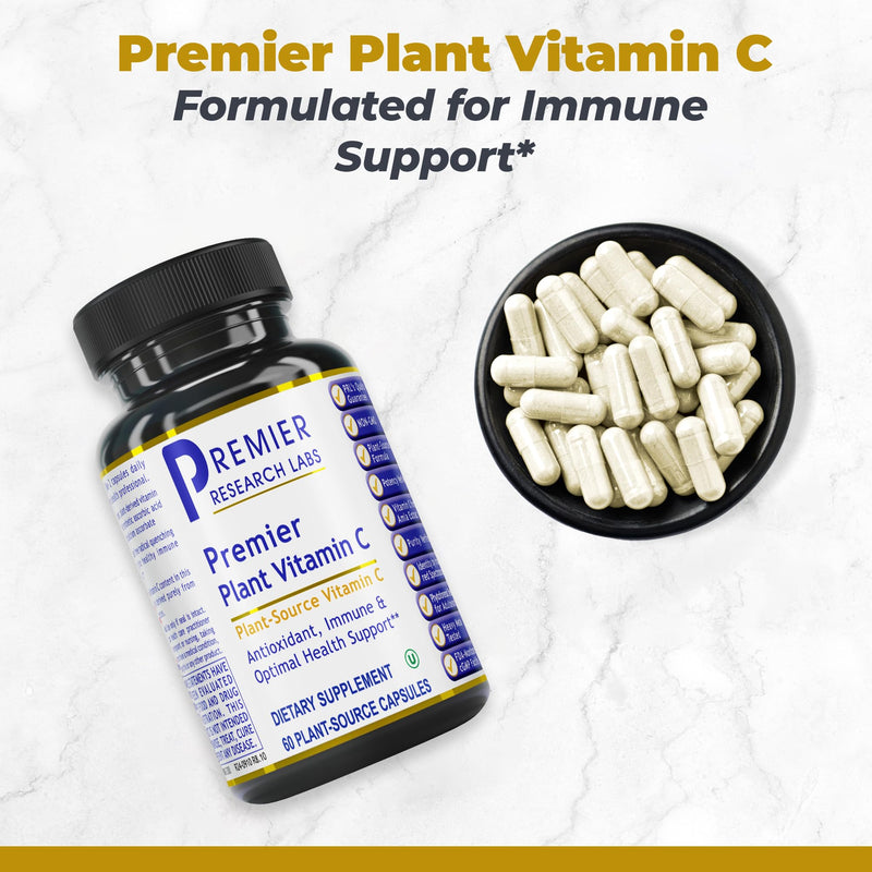 Premier Research Labs Vitamin C Supplement - Natural Vitamin C, Whole Food Vitamin C, Essential C Complex, Pure with Bioflavonoids & Organic Ingredients - 60 Vegetarian Capsules 60 Count (Pack of 1)