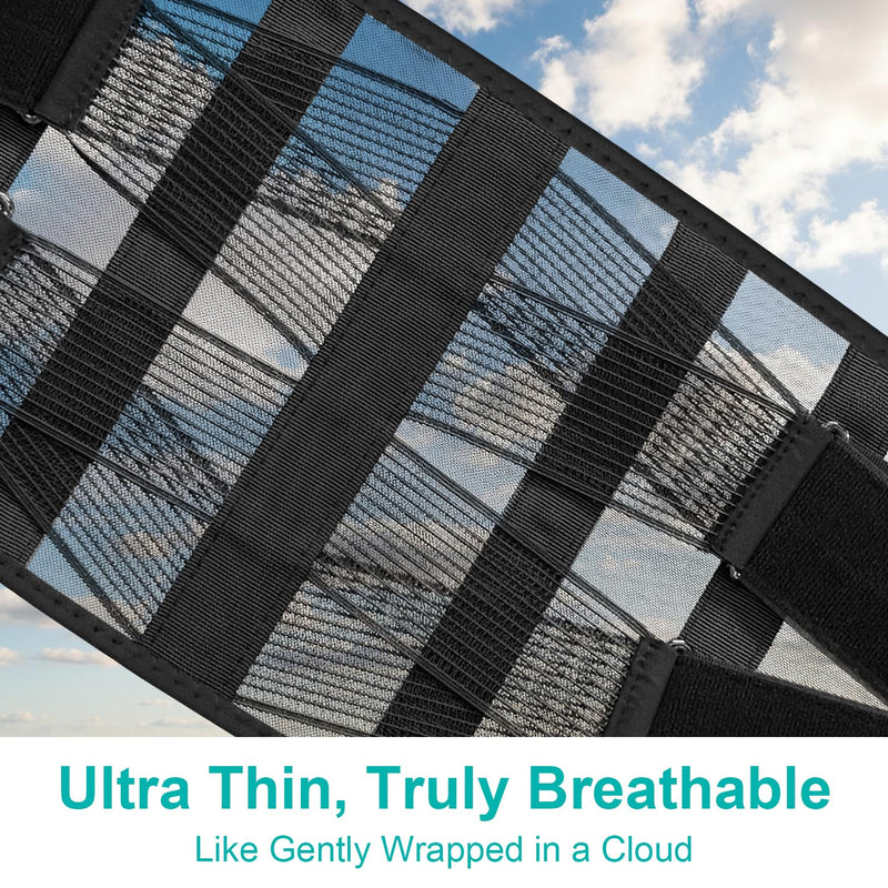 Ultra Thin Lumbar Support Brace for Women & Men – Lightweight Back Pain Relief Belt with Breathable Mesh – Slimline & Invisible Under Clothes – Sciatica & Herniated Disc Support L/XL