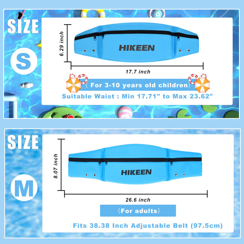Hikeen Swim Belt for Adults/Kids,Water Aerobics Equipment with Fixing Straps and Zipped Pocket,Adults Pool Exercise Equipment for Pool Exercises and Workouts Blue Regular Size - BeesActive Australia