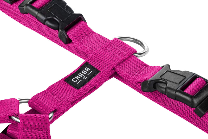 Chaba Guard Dog Harness for Small and Medium Dogs with Control, Anti-Pull & Choking, Adjustable, Comfortable and Lightweight, Classic Step-in Chest Harness, Dog Harness, Size M, Fuschia Pink - BeesActive Australia