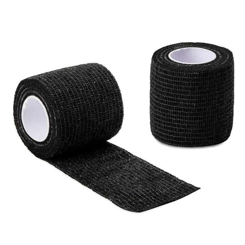 Sensi Wrap Grip Cover Sports Self Bandage Wrap Rolls 2-inch x 5-yards 24pcs (Black) Black - BeesActive Australia