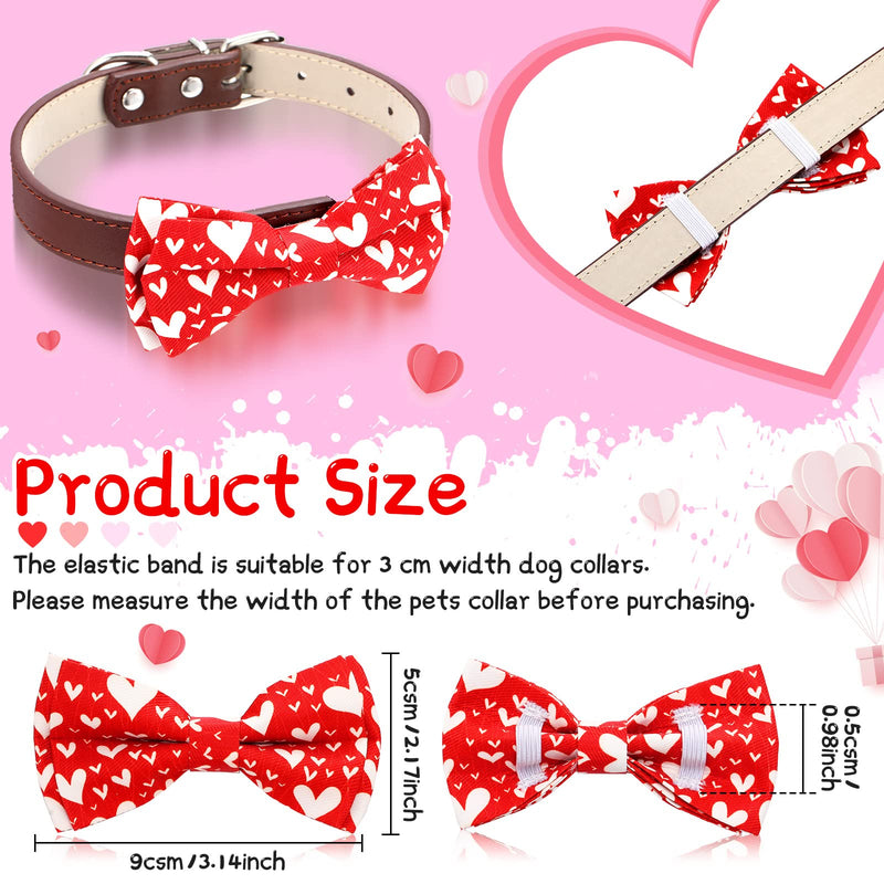 30 Pieces Valentines Dog Collar Bow Christmas Dog Bows Collar Attachments with Elastic Bands Dog Collar Detachable Charms for Dogs Collar Grooming Accessories Valentines Costume - BeesActive Australia