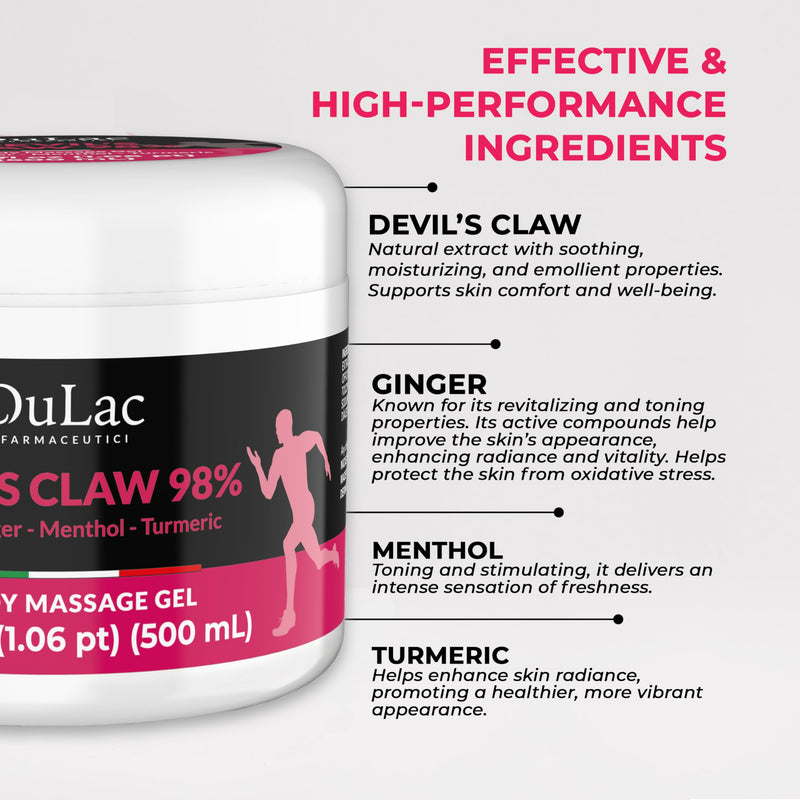 Dulac - Devil's Claw 98% Cream Maximum Strength 16.9 Fl Oz, Natural Joint and Muscle Comfort Cream, Enriched with Menthol for Cool Effect 16.9 Fl Oz (Pack of 1) - BeesActive Australia