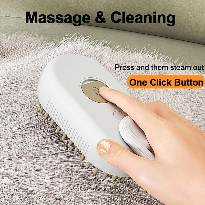New 3 In1 Cat Steam Brush: Self Cleaning Steam Cat Brush for Massage Cat Grooming Brush Pet Hair Removal Comb (Coffee) Coffee - BeesActive Australia