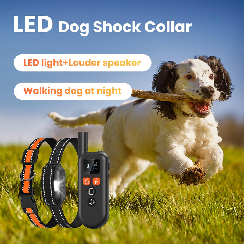 Dog Training Collar 3300FT with Remote IPX7 Waterproof Collar Rechargeable with Spare Collar for Large Medium Dogs 6-130lbs(Black) Black - BeesActive Australia