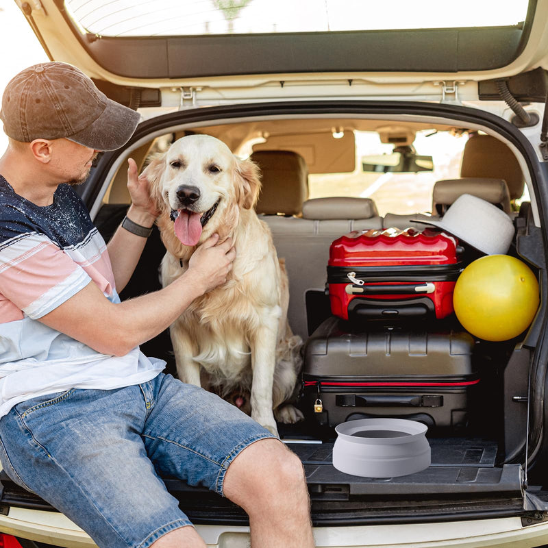 SLSON Spill Proof Dog Water Bowl for Cars,Collapsible No Splash Dog Travel Bowls Integrated Molding Portable Pet Bowl for Road Trip Truck,RV,SUV,Boat Accessories (Cold Grey) Cold Grey - BeesActive Australia