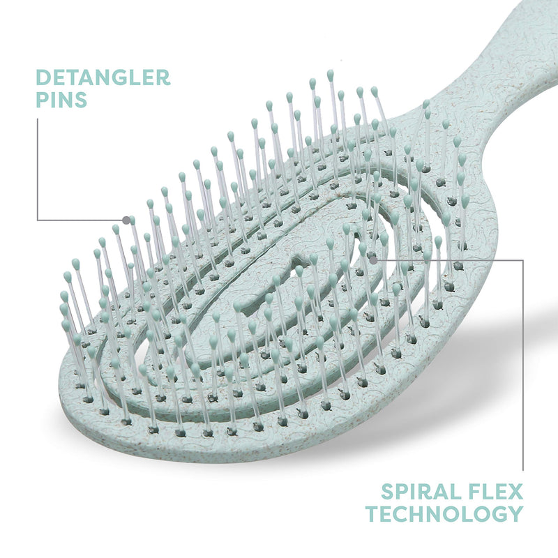 BioSilk for Pets Eco-Friendly Detangling Pin Brush for Dogs in Mint Green | Easy to Hold Ergonomic Handle Dog Brushes, Wet or Dry Dog Hair Brush, Light Blue (FF12806),Gray/Black 1 Count - BeesActive Australia