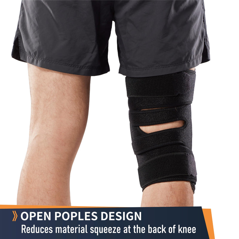 Adjustable Hinged Knee Brace – Dual Side Hinges for ACL, PCL, MCL Injury Support, Meniscus Tear, Arthritis Pain Relief, Post-Surgery Recovery (Black, S/M) Black