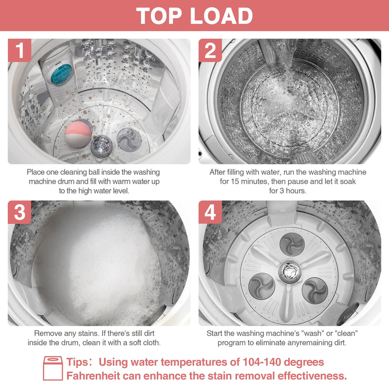 Heavy Duty Washing Machine Cleaner Suitable for Front Loading or Top Loading Washing Machines Deep Cleaning (a pack of six cleaning balls) - BeesActive Australia