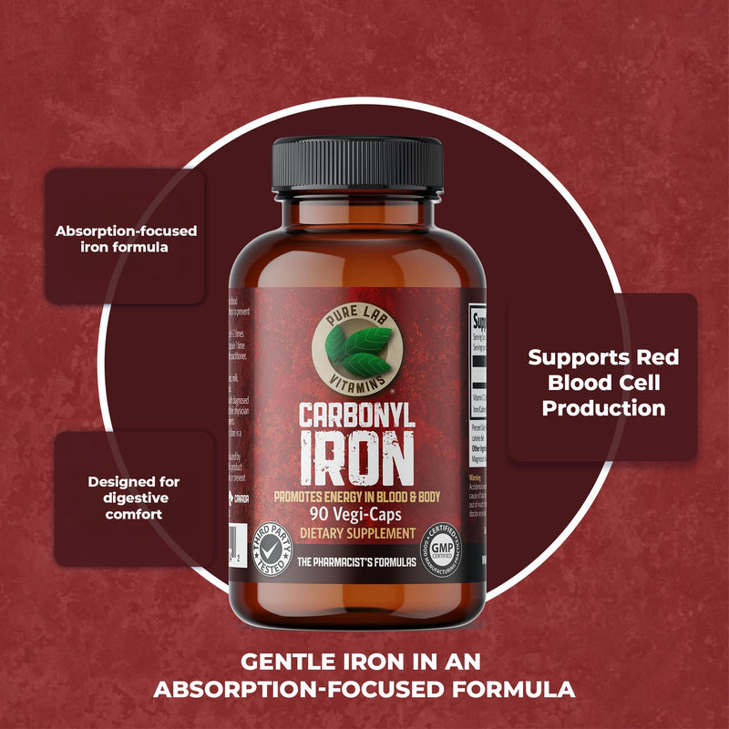 Pure Lab Vitamins Carbonyl Iron – 90 Vegi-Caps