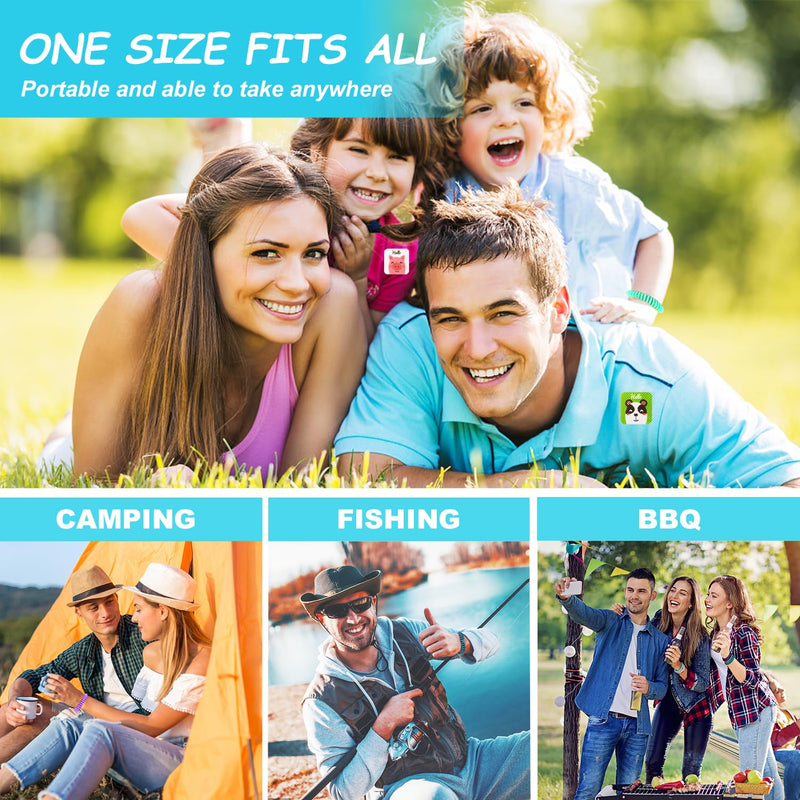 54 Pack Mosquito Repellent Bracelets, DEET-Free Insect & Bug Repellent Wrist Bands with 60 Pack Smile Mosquito Patches for Kids & Adults Outdoor Camping Fishing Traveling - BeesActive Australia