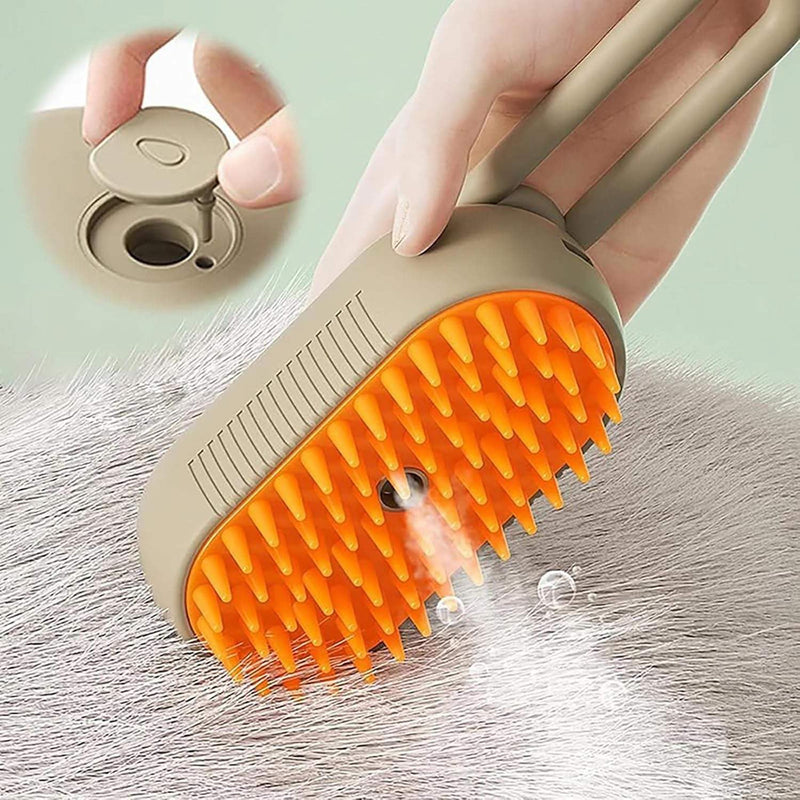 New 3 In1 Cat Steam Brush: Self Cleaning Steam Cat Brush for Massage Cat Grooming Brush Pet Hair Removal Comb (Coffee) Coffee - BeesActive Australia
