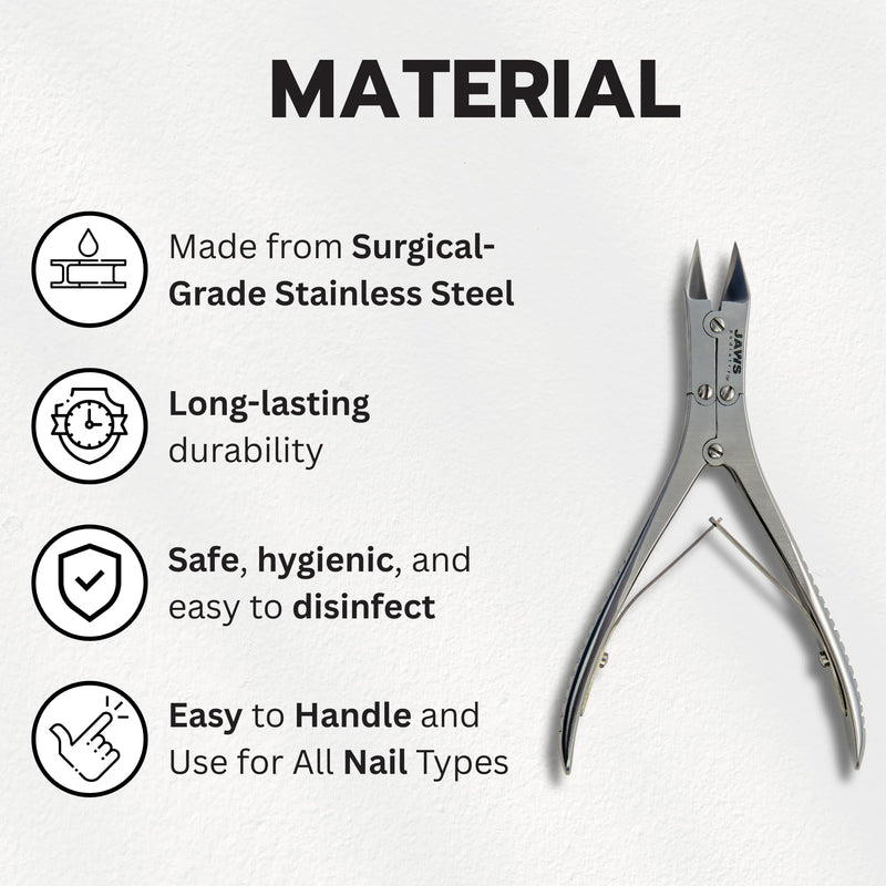 Surgical-Grade Toe Nail Clippers - Heavy Duty Double Action Mycotic - Jaws Podiatry Stainless Steel Toenail Clippers for Thick Toenails - Ingrown Cuticle Nippers - Manicure Pedicure Tools