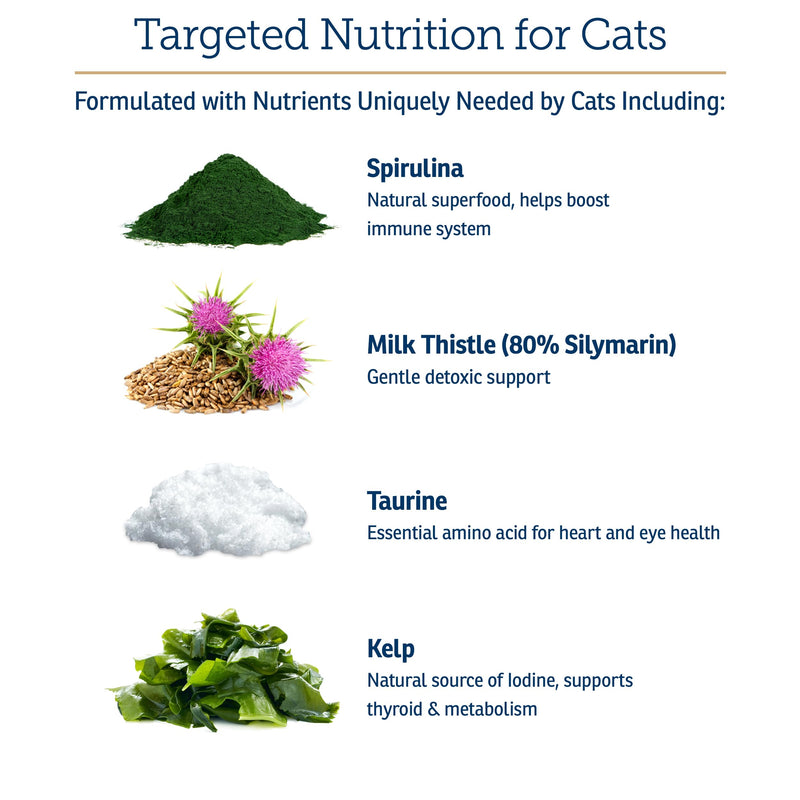 Rx Vitamins Essentials for Cats - Daily Immune Support and Overall Health - Featuring Taurine, Vitamin B12, & Milk Thistle - Cat Multivitamin and Multimineral Powder with Spirulina and Vitamin B - 4oz New Label