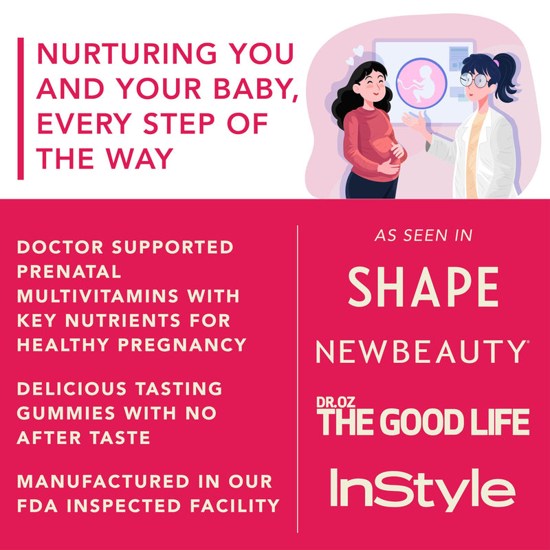 PLANT.O NUTRITION Prenatal Gummies for Women with DHA, Folate, Vitamin B C D | Delicious Multivitamin Blend for Fetal and Neural Support, Bones, Energy & Immunity During Pregnancy