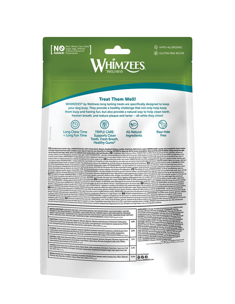 WHIMZEES Rice Bone M/L, 9 Pieces – Dog Dental Stix, Size M/L, Dog Dental Sticks for Medium and Large Breeds, Natural and Grain Free, Rawhide-Free, Vegetarian, No Added Sugar 9 Count Ricebone
