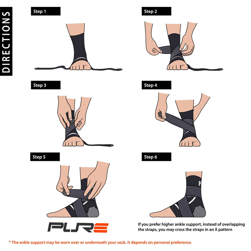 Ankle Brace Support Stabilizer – Compression Sleeve, Adjustable – Great for Running, Tennis, Sprains, Volleyball S/M Black