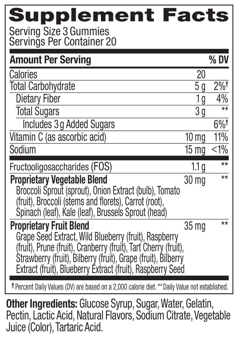 OLLY Supergood Superfoods Gummies, Supports Immune & Digestive Health,* 15 Superfoods, Prebiotics, Vitamin C, Tropical Bliss Flavor, 20 Day Supply - 60 Count - BeesActive Australia