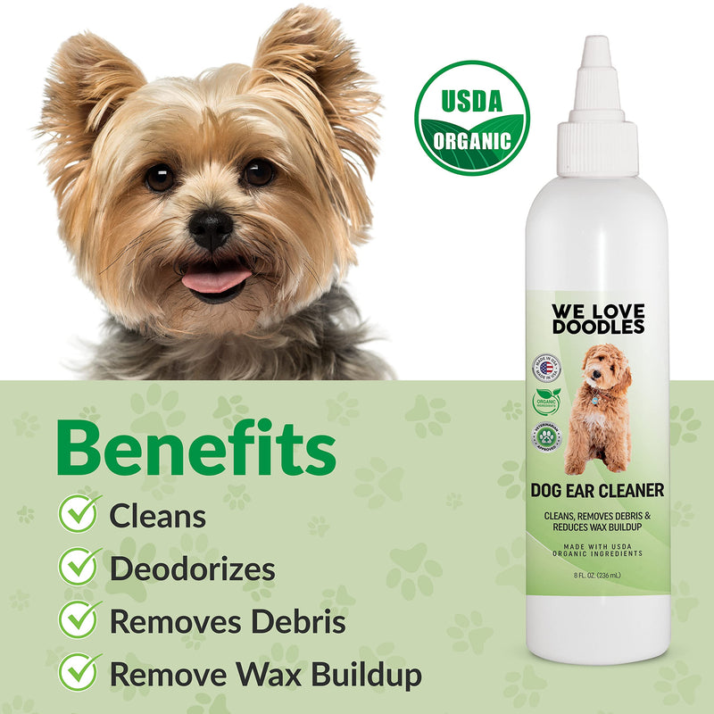 We Love Doodles Organic Dog Ear Cleaner | Ear Wash for Dogs | Made in USA | Natural | Clean Ear Drops | Prevents Infection, Itching & Odor | Puppy Ear Cleanser | Pet Cleaning Ears Solution - BeesActive Australia