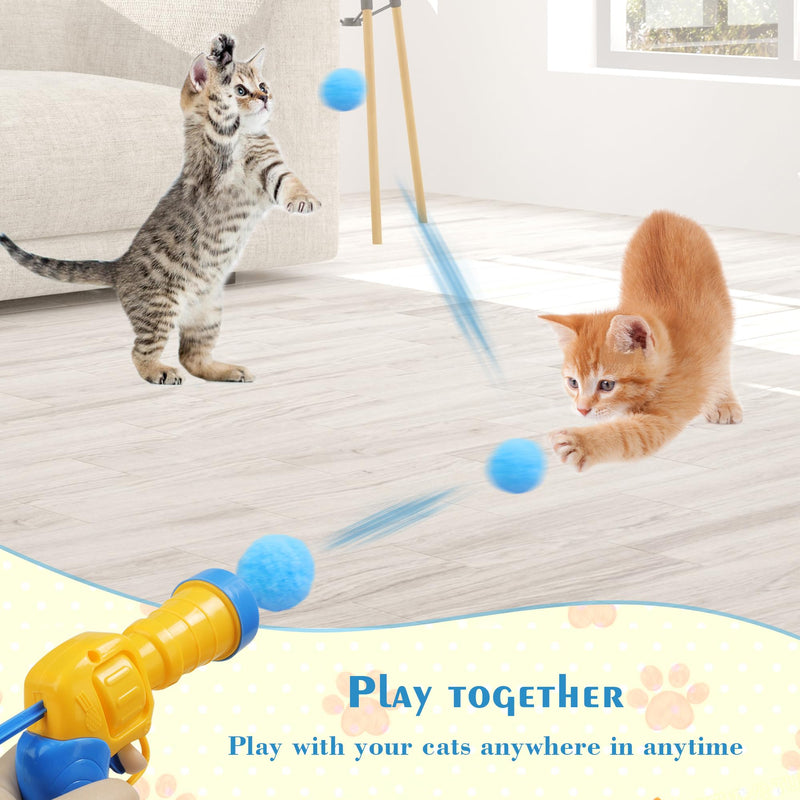 Mewlmart Cat Toys Interactive for Indoor Cats with Interactive Launchers Kitty Toys Cat Toys for Indoor Cats Self Play Cat Ball Toy Pom Pom Balls Puff Balls 100 Balls Cat Enrichment Toys 100 Pcs - BeesActive Australia