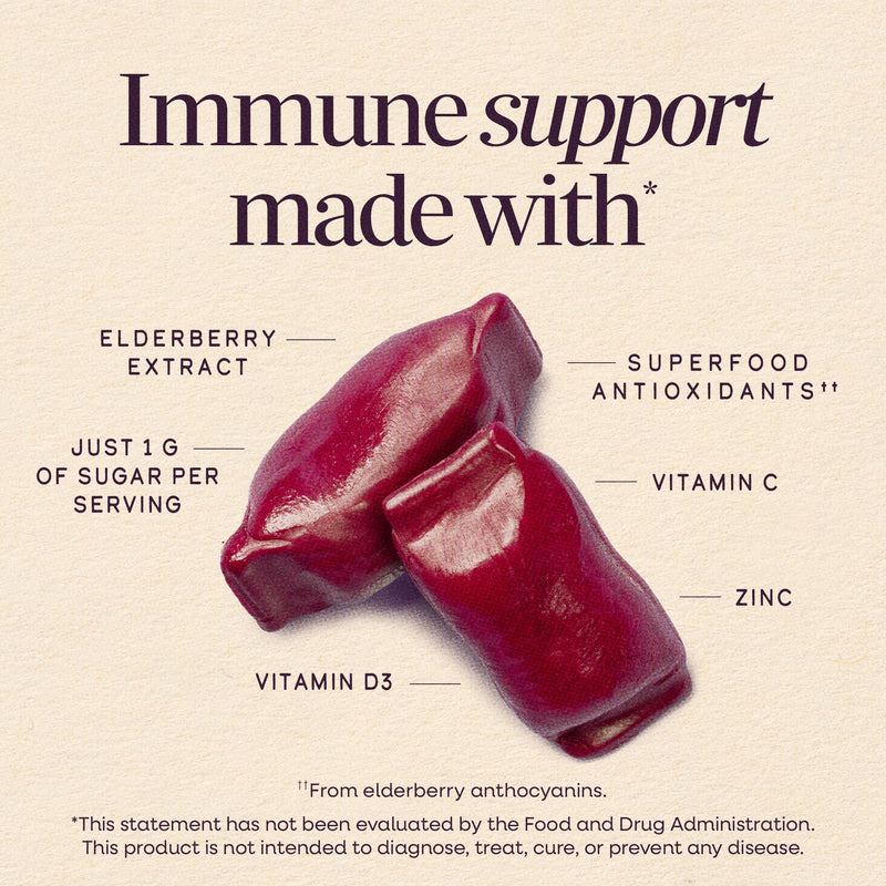 Nature's Way Sambucus Ultra Immune Juicy Burst Chews*, Berry, 30 ct | Immune Support Chews with Extra-Strength Formula(1)*, Elderberry Chews with Vitamin D3, Vitamin C & Zinc, Elderberry Extract