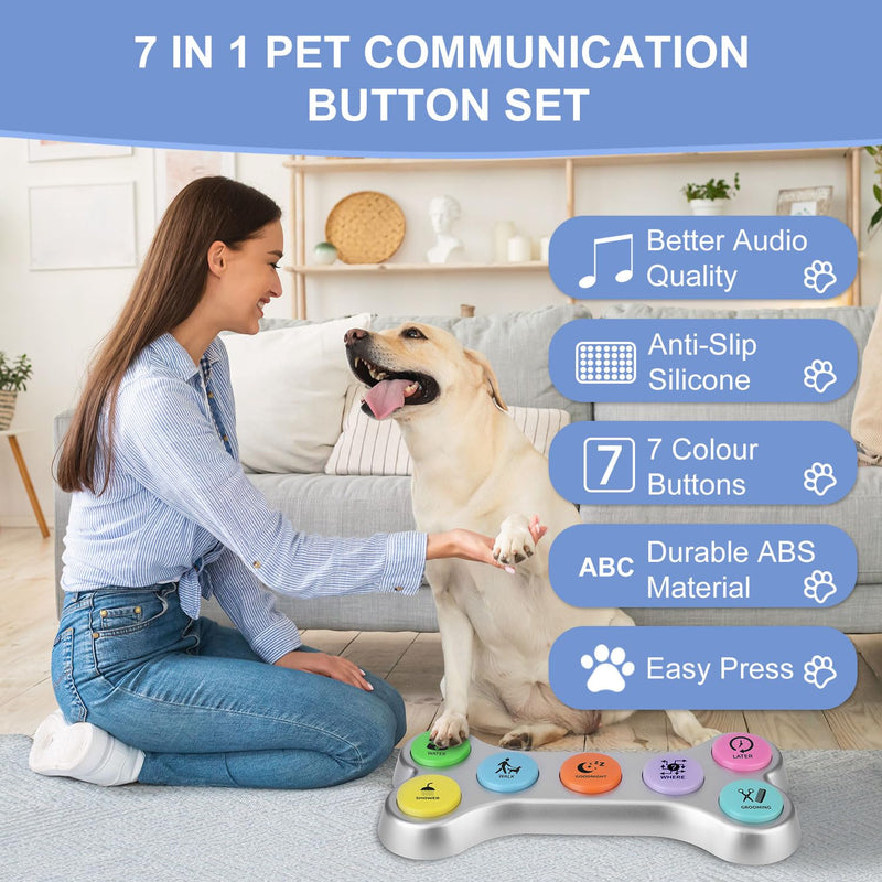 Dog Training Clickers Talking Button Set,Dog Buttons for Communication,Pet Basic Get Started Kit,Dog Buttons for Pet Sound Training Toy - BeesActive Australia