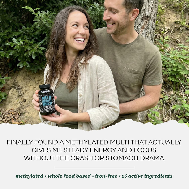 Wild Methylated Multivitamin for Men & Women, MTHFR Supplement 120 Capsules | Without Iron Methylated B12, Folate, Vitamin C, A, K2, D, E, Choline, Biotin, ALA, CoQ10, Non-GMO, Gluten Free, Vegetarian 60 Count (Pack of 2) Men/Women